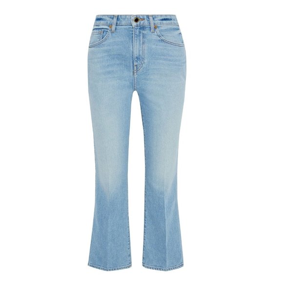 KHAITE Benny Faded High-Rise Kick-Flare Jeans 26" / Size 25 / Vintage Blue - Picture 3 of 11